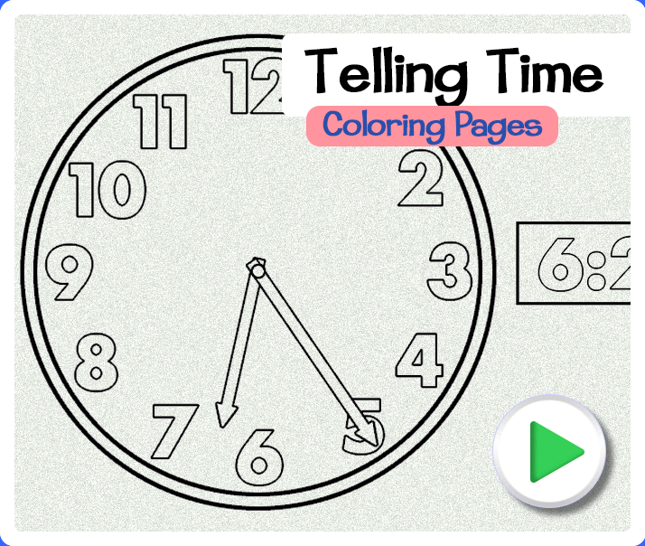 Telling Time Coloring Pages